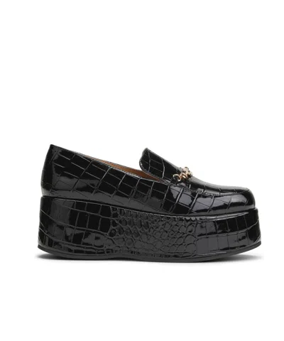 Ganni Platform Loafer Shoes In Black