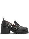 Ganni Loafers With Platform And Buckle In Black