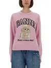 Ganni Wool Sweater With Poodle
