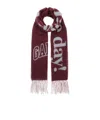 Ganni Please Recycle Scarf In Red