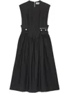 Ganni Midikleid Mit Faltendetail In Schwarz