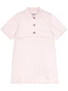 Ganni Pleat-hem Denim Mini Dress In Pink