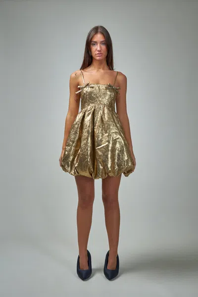 GANNI PLEAT STRAP MINI DRESS