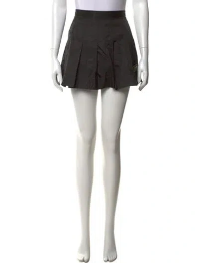 Pre-owned Ganni Pleated Accents Mini Skirt In Grey