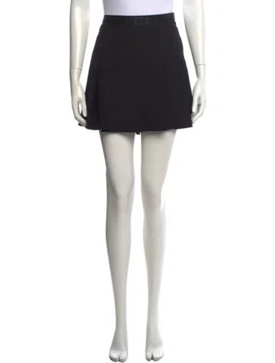 Pre-owned Ganni Pleated Accents Mini Skirt W/ Tags In Black