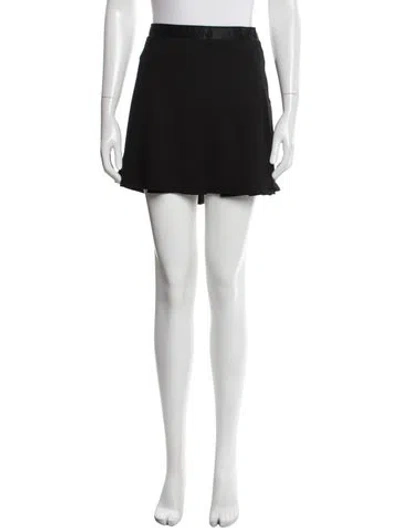 Pre-owned Ganni Pleated Accents Mini Skirt W/ Tags In Black
