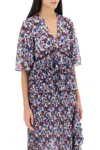 Ganni Pleated Blouse With Floral Motif In Multi