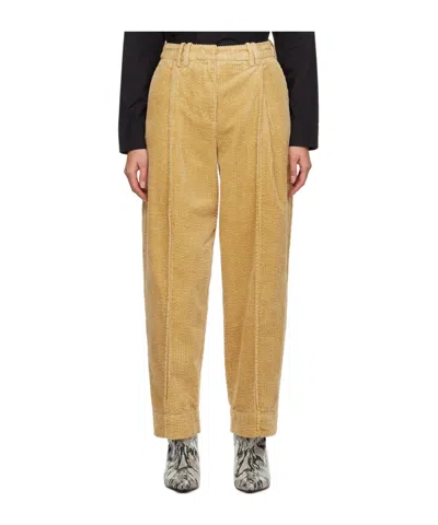Ganni Pleated Casual Pants In Nude