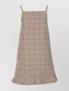 Ganni Checked Wool-blend Minidress
