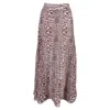 Ganni Pleated Georgette Maxi Skirt In Animal Print Polyester In Pink