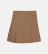 Ganni Drapey Melange Mini Skirt Tiger's Eye In Brown