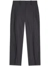 Ganni Pleated Pinstripe Trousers In Grey