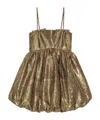 Ganni Wrinkled Mini Dress In Brown