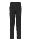 Ganni Trousers With Pleats And Pockets In Black