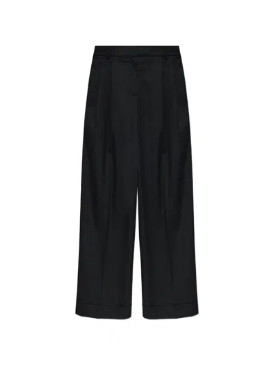 Ganni Pleated Wide-leg Trousers In Multi