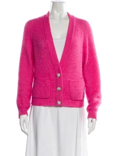 Pre-owned Ganni Plunge Neckline Sweater In Pink