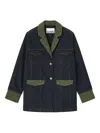 Ganni Twill Denim Oversized Blazer In Blue