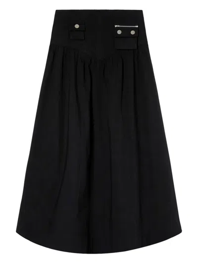 Ganni Pocket-detail Skirt In Black