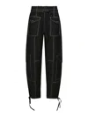 Ganni Straight Leg Cargo Pants In Black