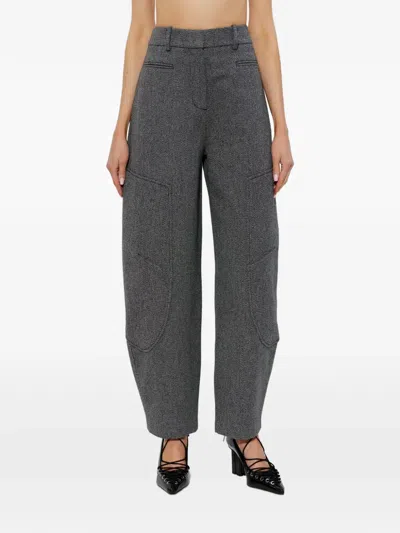 Ganni Pocket Trousers In Gray