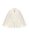 Ganni Pointed-collar Diamond Quilting Jacket In White