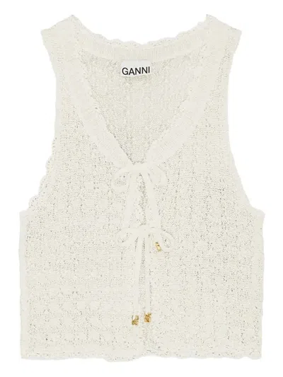 GANNI POINTELLE-KNIT VEST