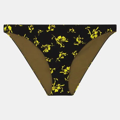 Pre-owned Ganni Poliammide Riciclato Bikini Bottoms 38 In Yellow