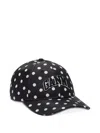 Ganni Polka-dot Baseball Cap In Black