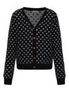 Ganni Polka Dot Button-up Cardigan In Black