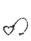 Ganni Polka-dot Heart Keyring In Black