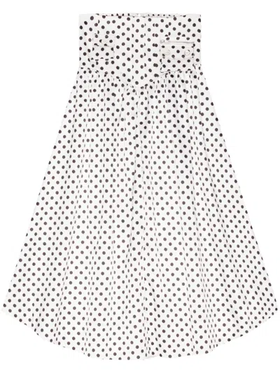 Ganni Maxirock Mit Polka Dots In White
