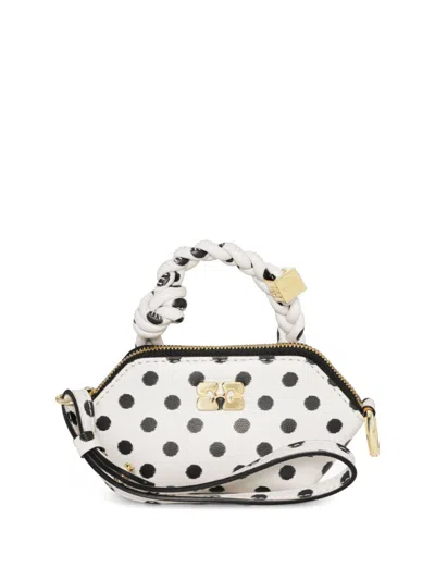 Ganni Polka Dot-print Mini Bag In White