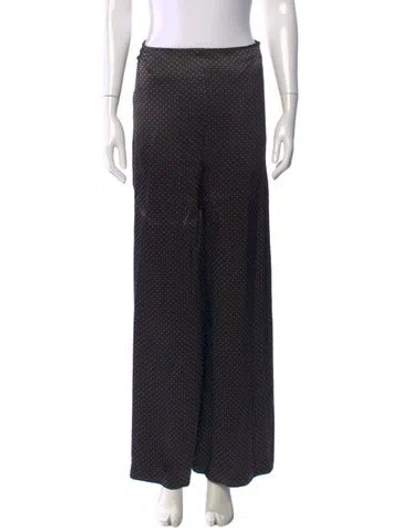 Pre-owned Ganni Polka Dot Print Wide Leg Pants W/ Tags In Black