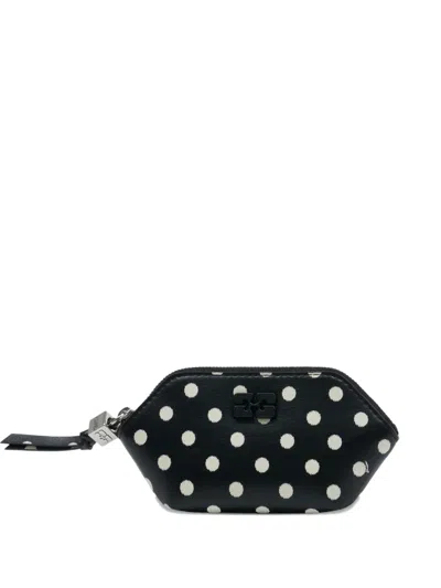 Ganni Polka-dot Purse In Black