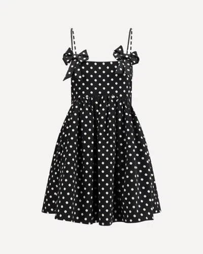 Ganni Multicolor Recycled Polyester Casual Dress In Black