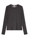 Ganni Polka-dot Top In Black