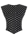 Ganni Polka Dot Top In Black