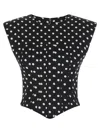 Ganni Polka Dot Top In Black