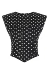 Ganni Polka Dot Top In Black