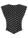 Ganni Polka Dot Top In Black