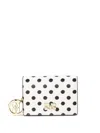 Ganni Bou Card Holder Wallet In Beige Leather In White