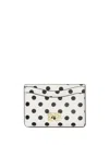 Ganni Bou Card Holder Wallet In Beige Leather In White