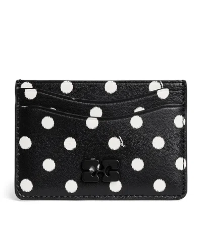 Ganni Polka-dot Card Holder In Black