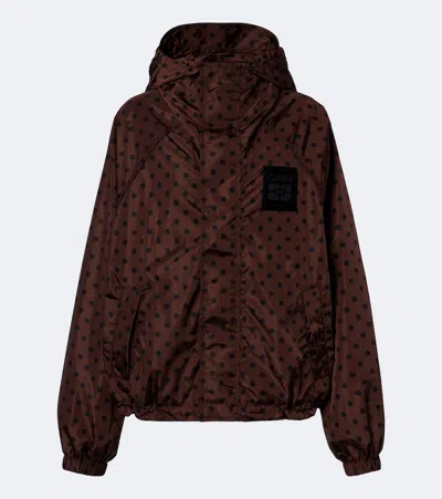 Ganni Polka-dot Jacket In Brown