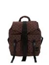Ganni Brown Re-tech Printed Nylon Backpack In Brown