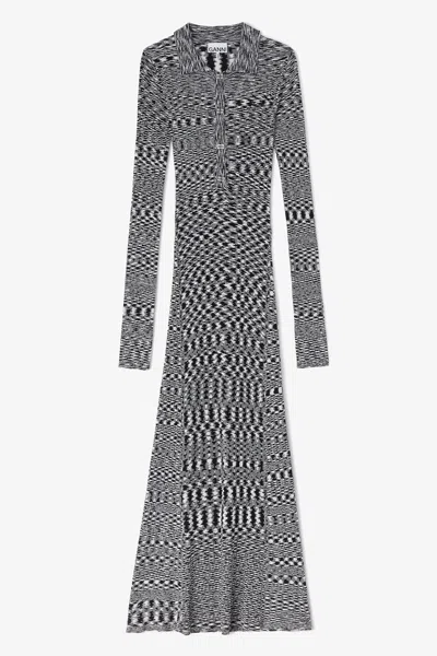 Ganni Polo Dress In Black