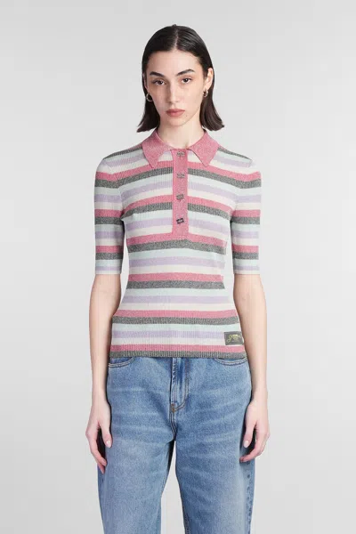 GANNI POLO IN MULTICOLOR VISCOSE