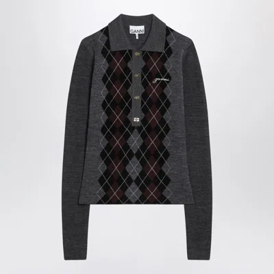 GANNI GANNI POLO WITH DIAMONDS
