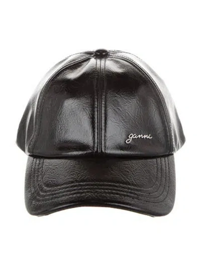 Pre-owned Ganni Polyester Blend Baseball Cap W/tags In Black