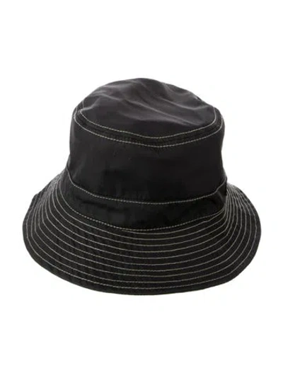 Pre-owned Ganni Polyester Patterned Bucket Hat In Black